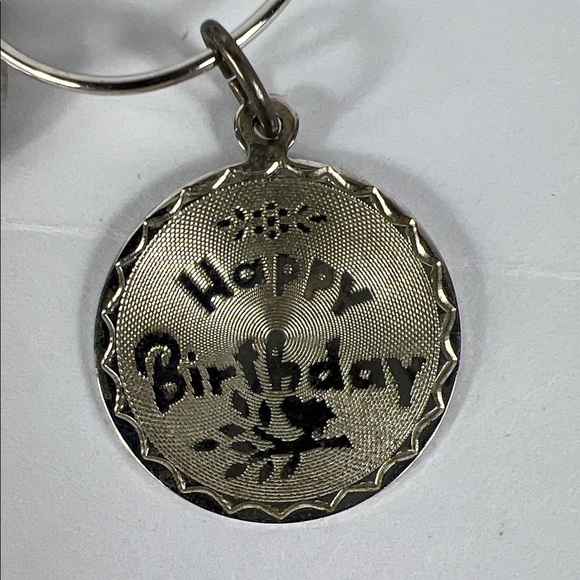 Vintage Sterling Silver Happy Birthday Charm & Lamode Sterling Heart Charm - Picture 2 of 6